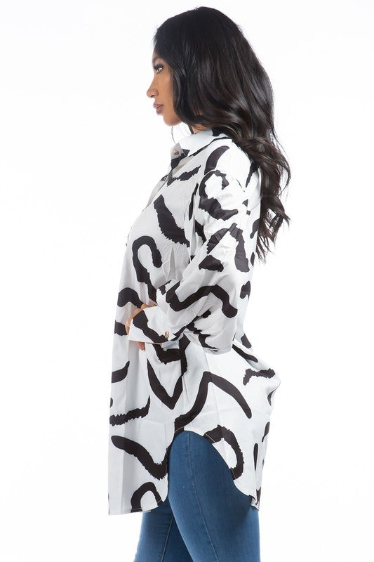 MONOCHROME SHIRT DRESS