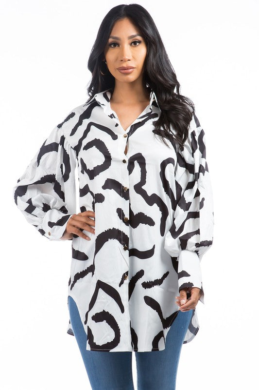 MONOCHROME SHIRT DRESS