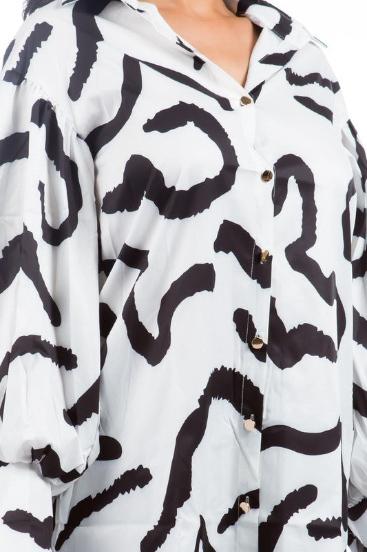 MONOCHROME SHIRT DRESS