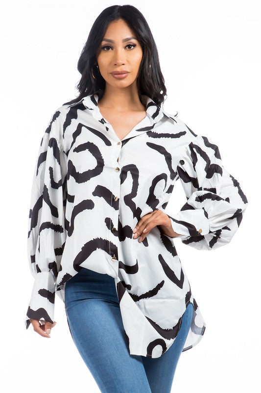 MONOCHROME SHIRT DRESS