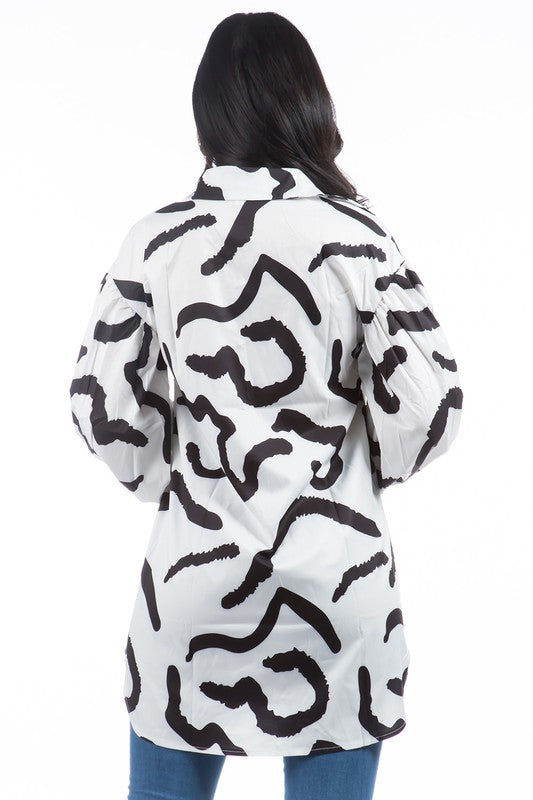 MONOCHROME SHIRT DRESS