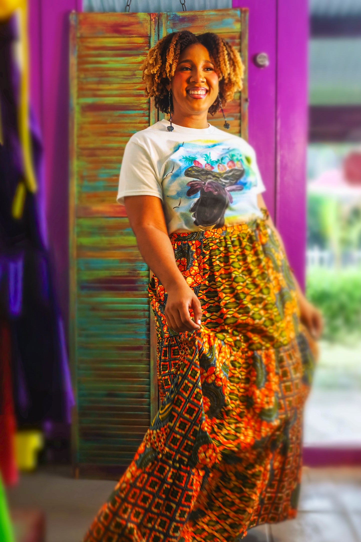 Drawstring Maxi Skirt