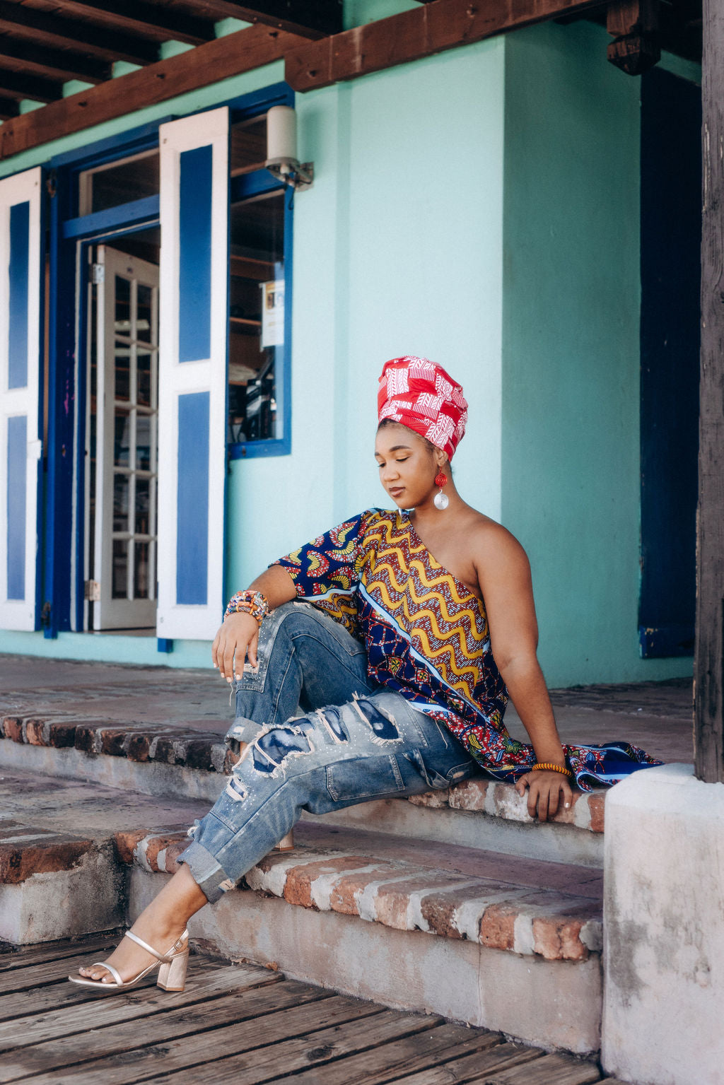 Cold Shoulder Ankara Top