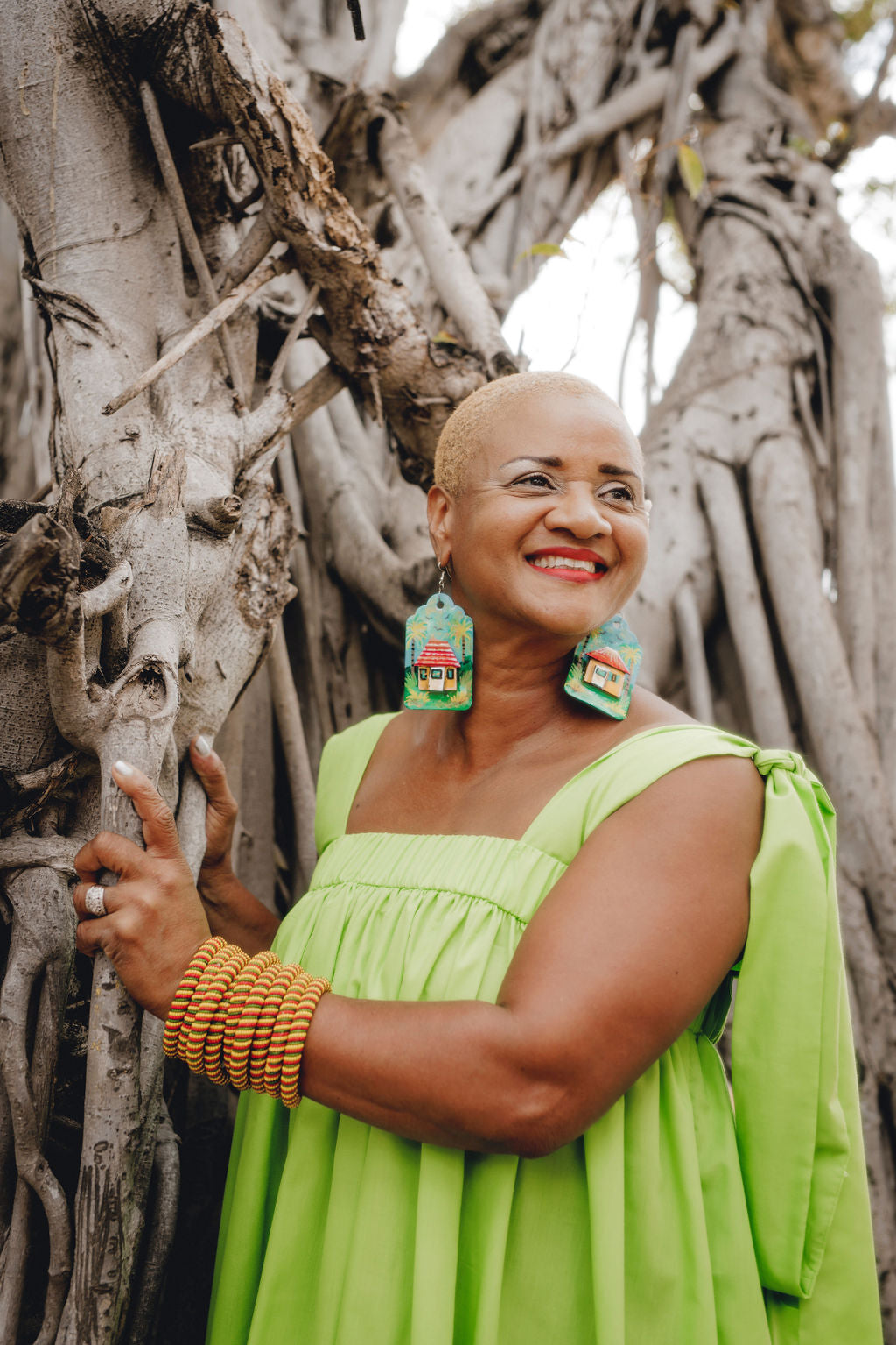 Tie Shoulder Flare Dress