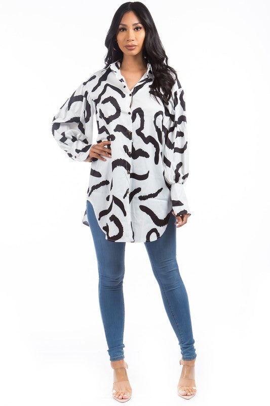 MONOCHROME SHIRT DRESS