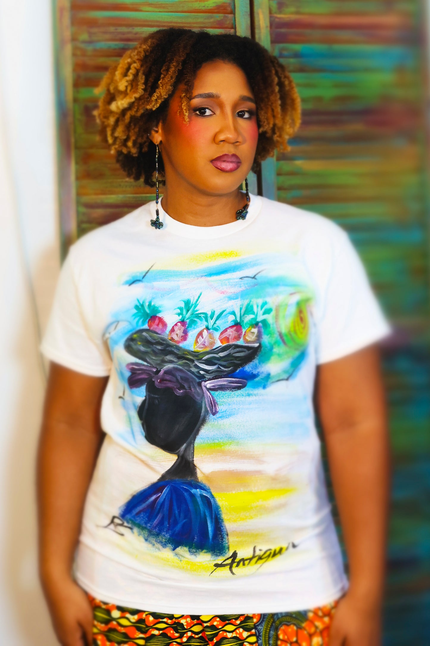 Market Woman Painted Shirt