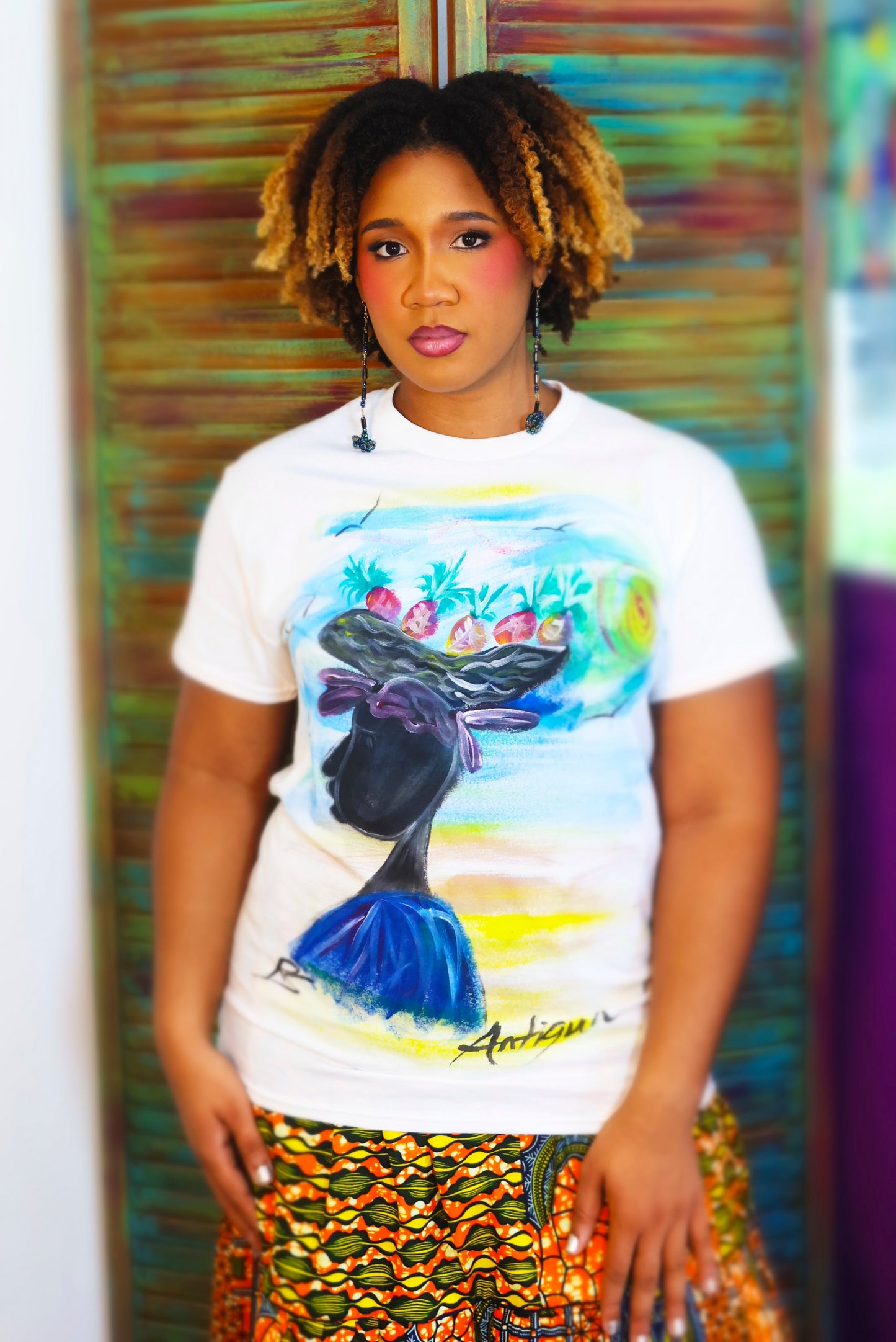 Market Woman Painted Shirt