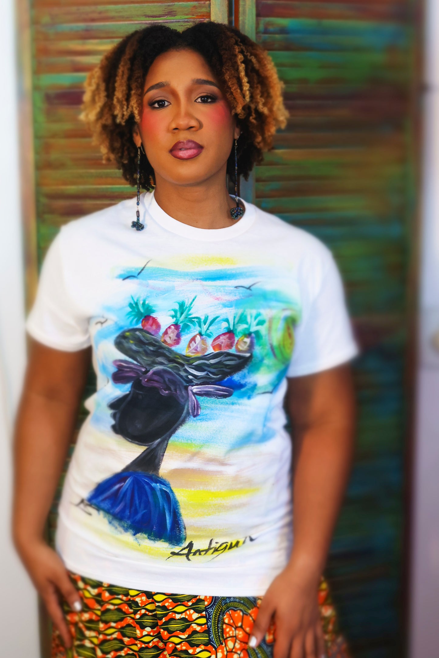 Market Woman Painted Shirt