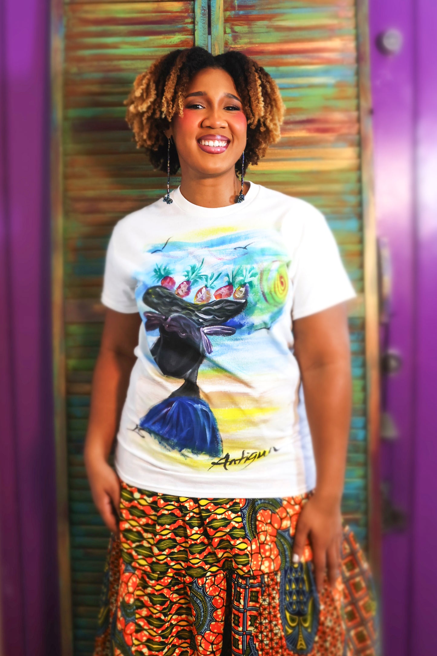 Market Woman Painted Shirt