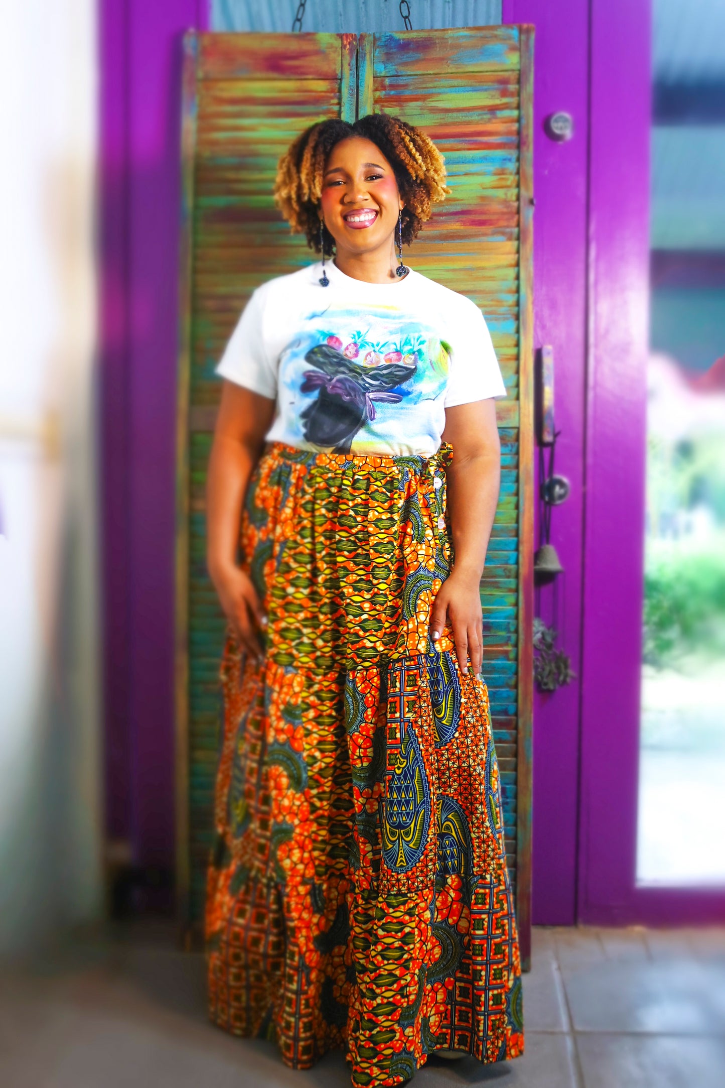 Drawstring Maxi Skirt