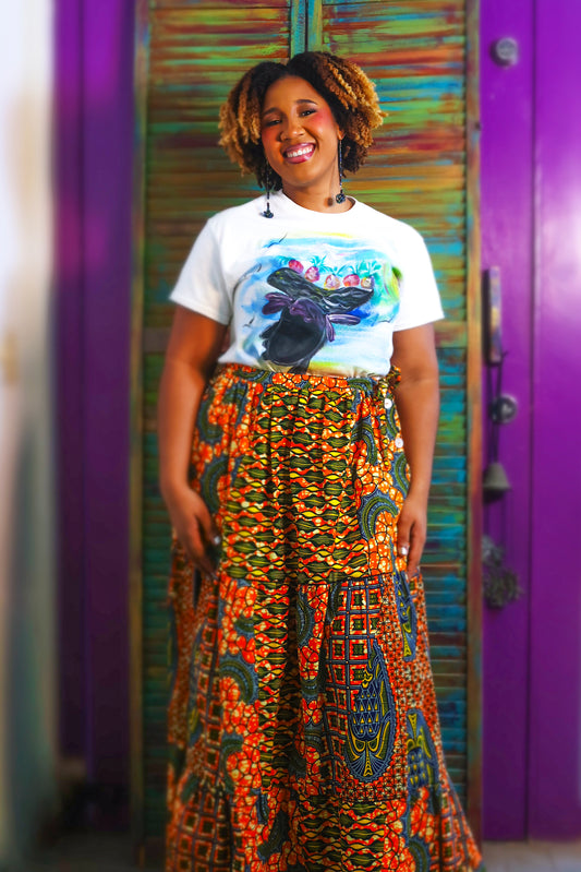 Drawstring Maxi Skirt