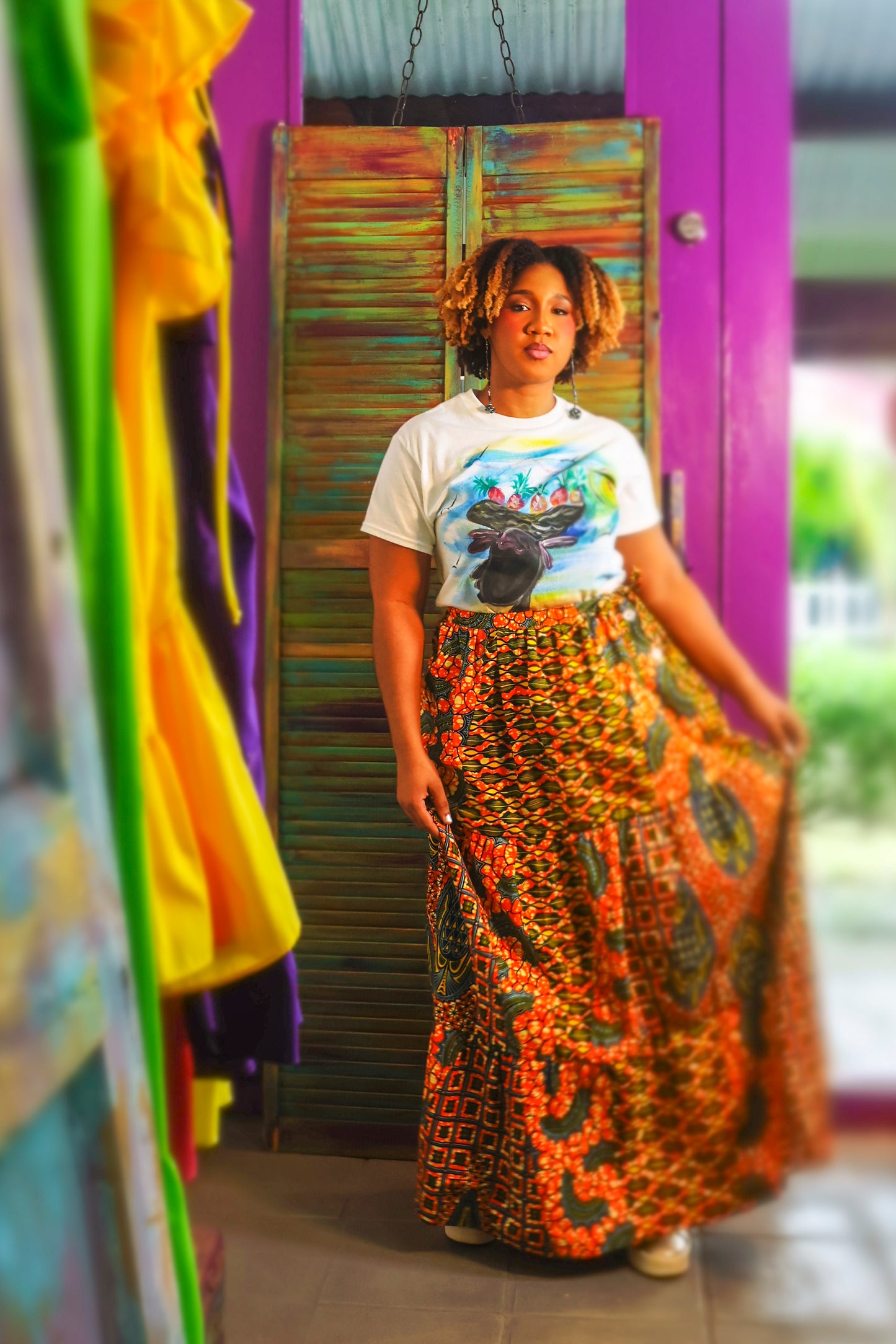 Drawstring Maxi Skirt