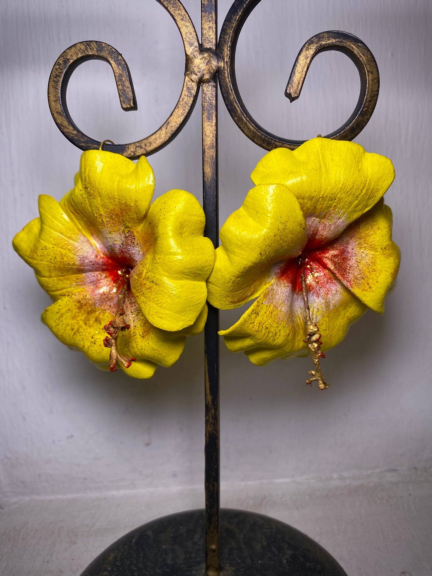 Painted Flower Earrings