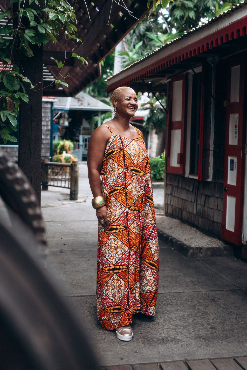 Orange Ankara Maxi Dress